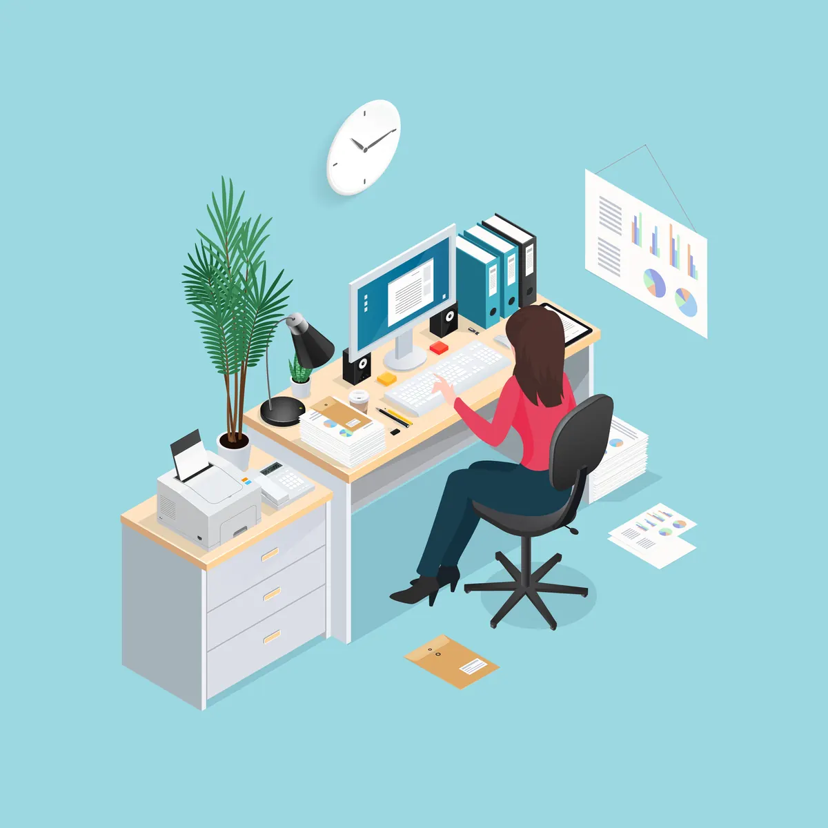 Business computers illustration