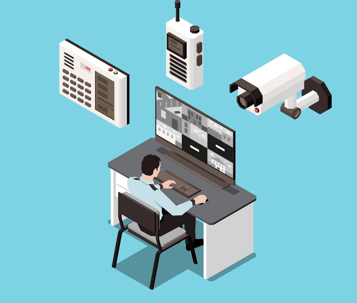 Security cameras illustration