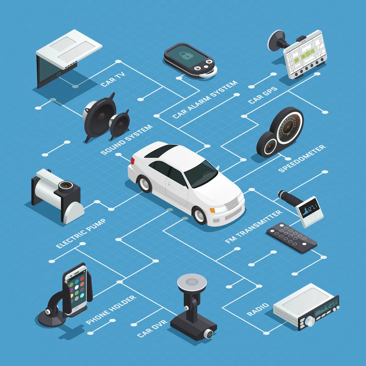 Car audio illustration