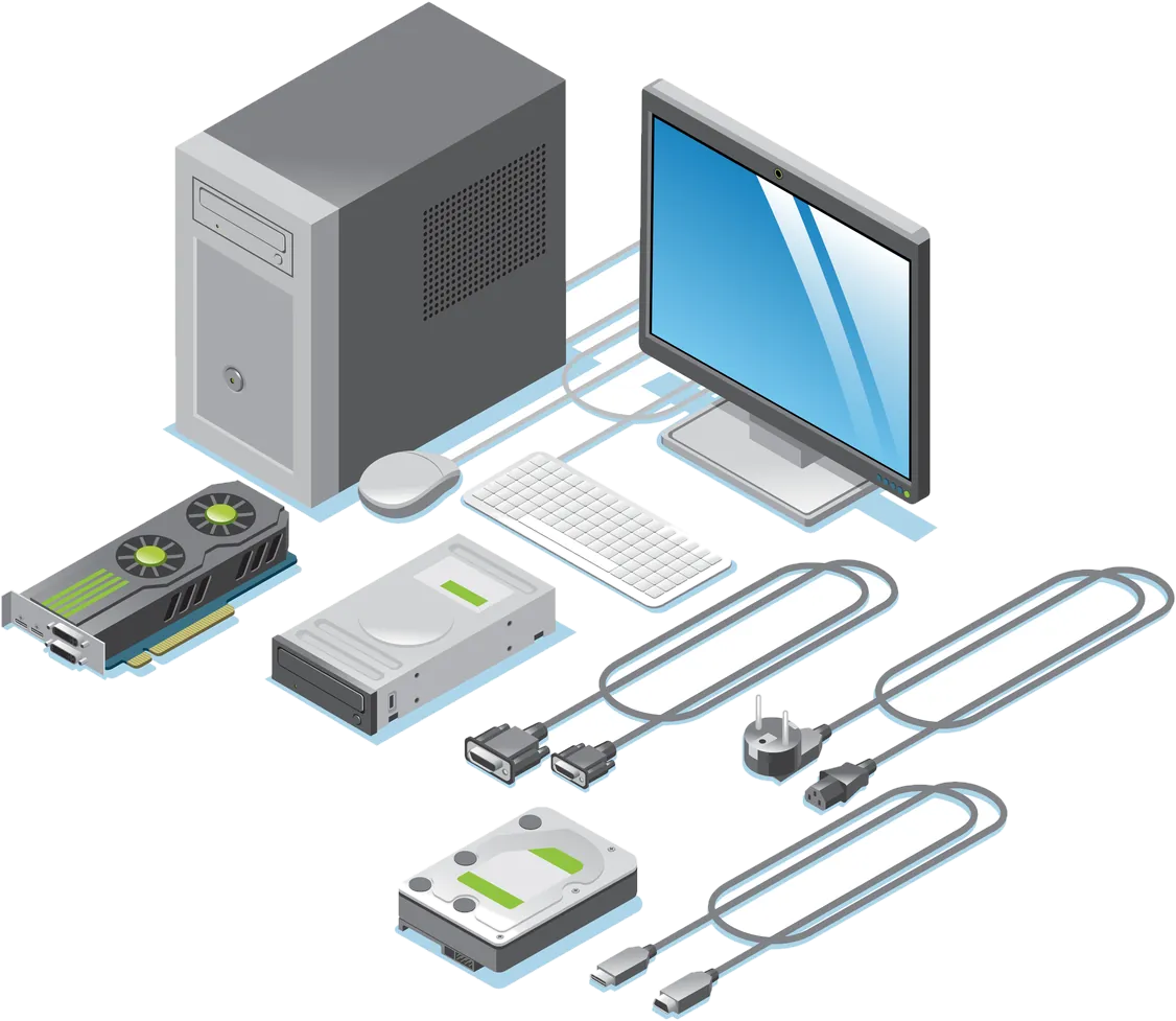 Computer repair illustration