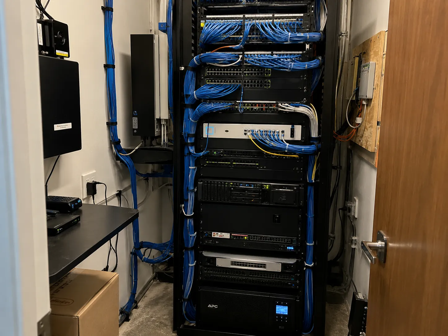 Clean network rack installed by CKMSP